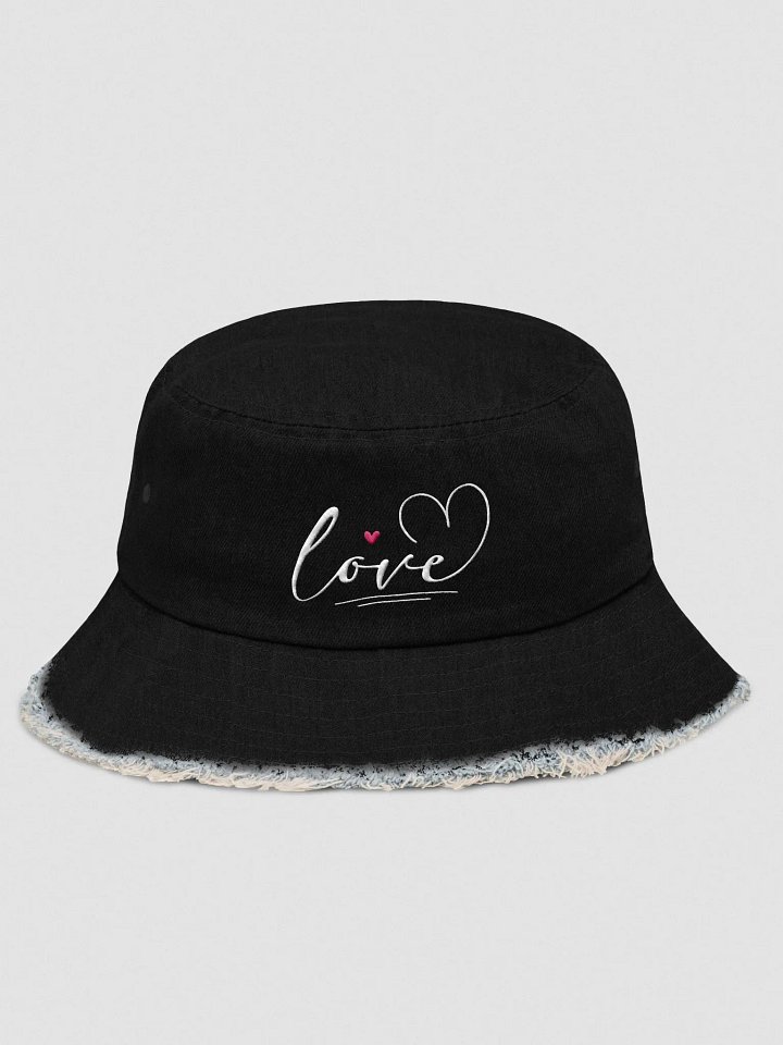 Love Distressed Denim Bucket Hat product image (1)