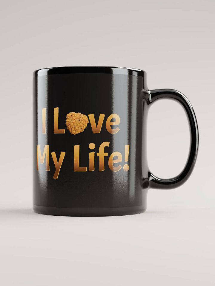 I Love My Life! - Black Mug Yellow Flowers product image (1)