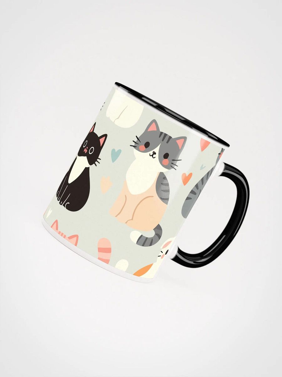 Pastel Cat Pattern Mug with Color Inside product image (4)