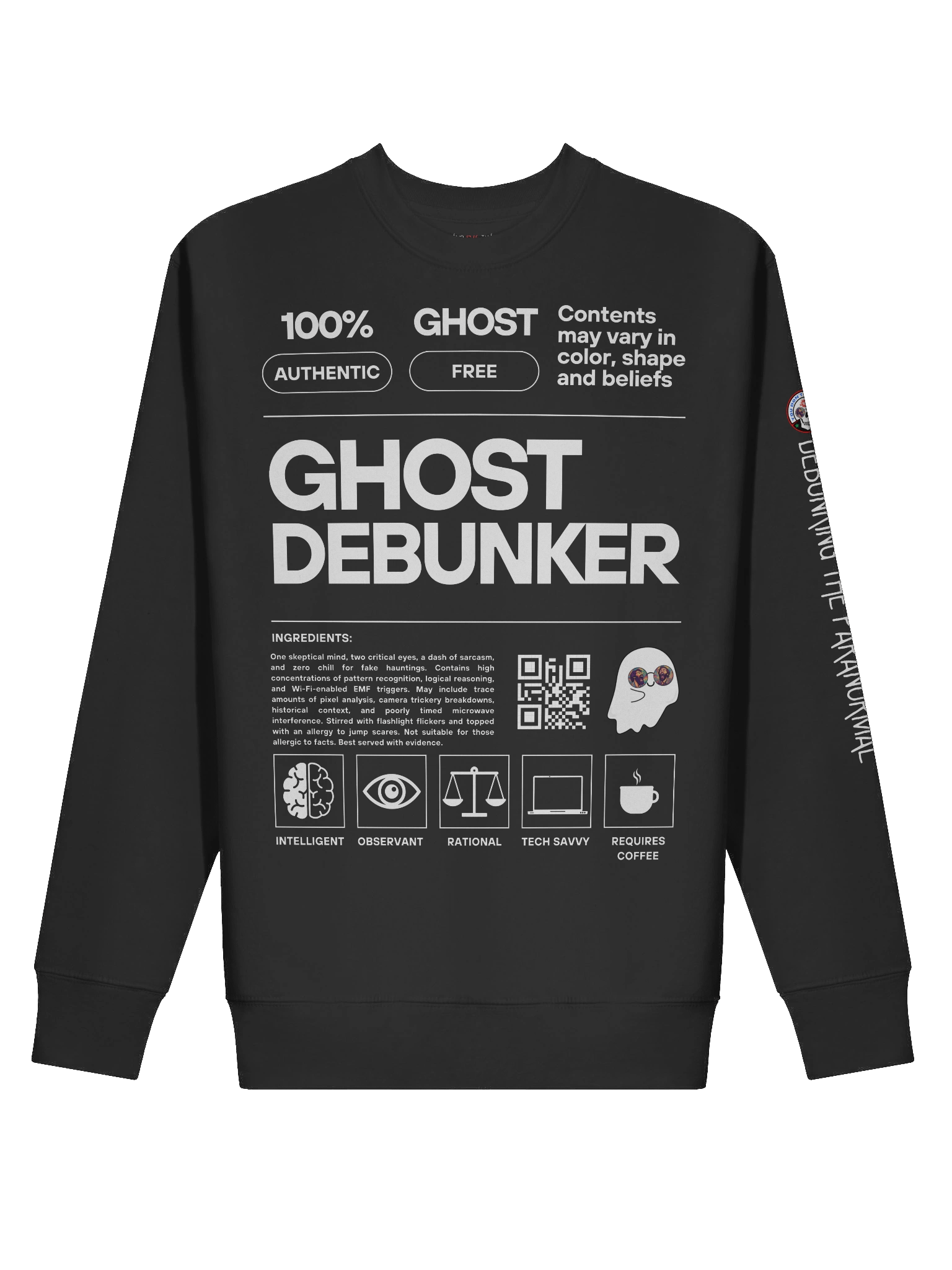 Ghost Debunker – Product Label Pullover product image (2)