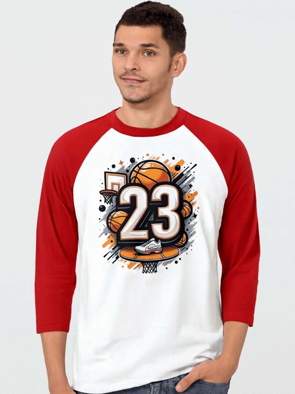 Hoops & Sneaks 23 Basketball Raglan Long Sleeve T-Shirt product image (1)