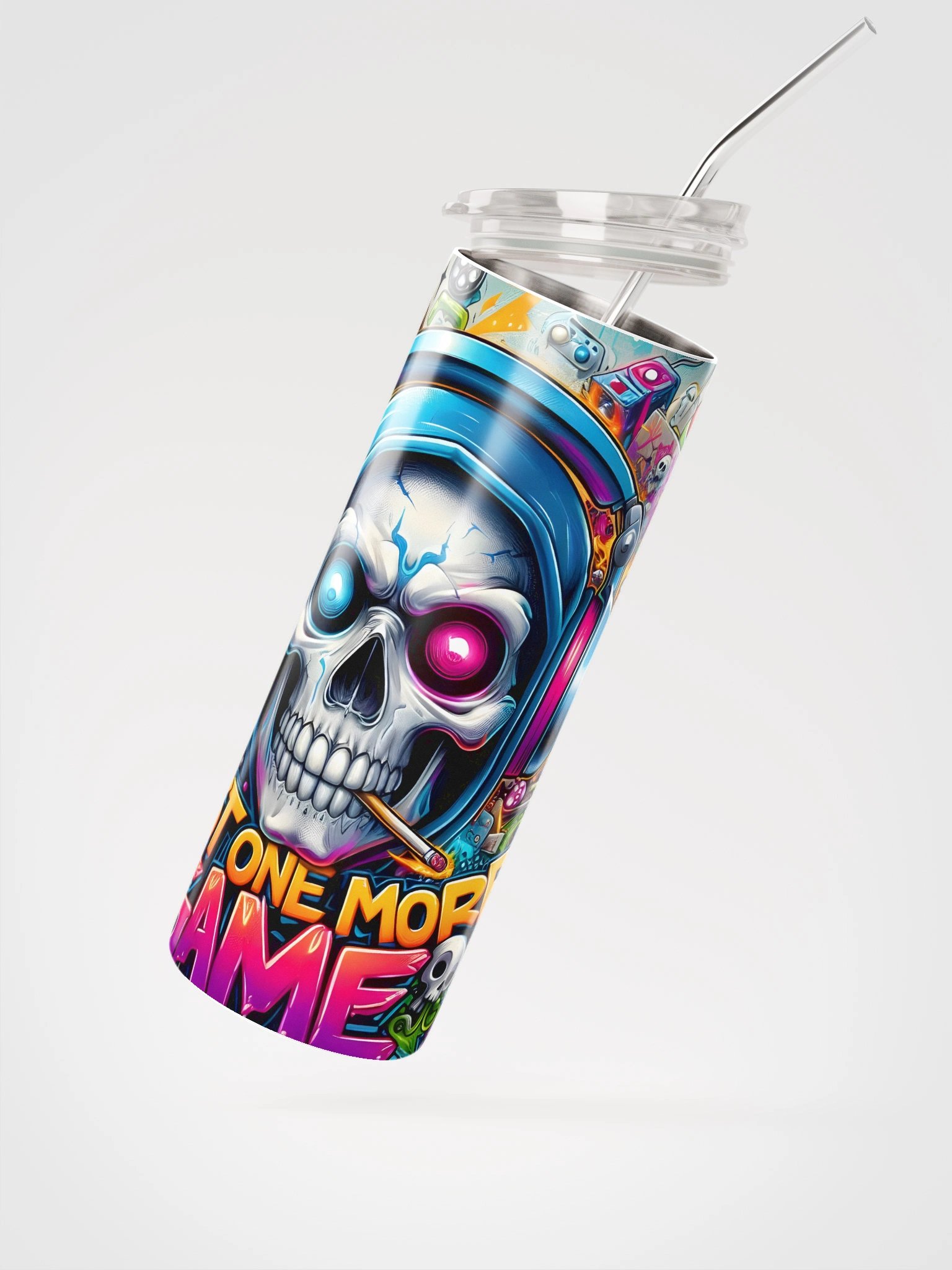 Gamer's Skull Stainless Steel Tumbler product image (3)