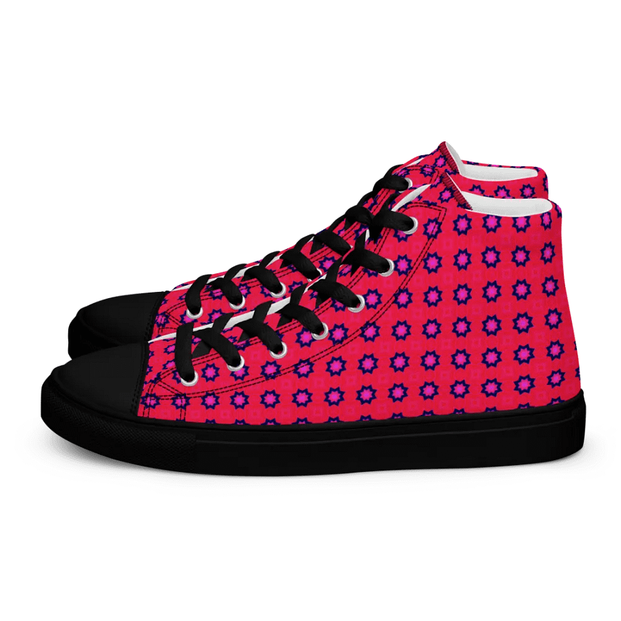 Abstract Red Ladies Canvas Shoes High Tops product image (2)