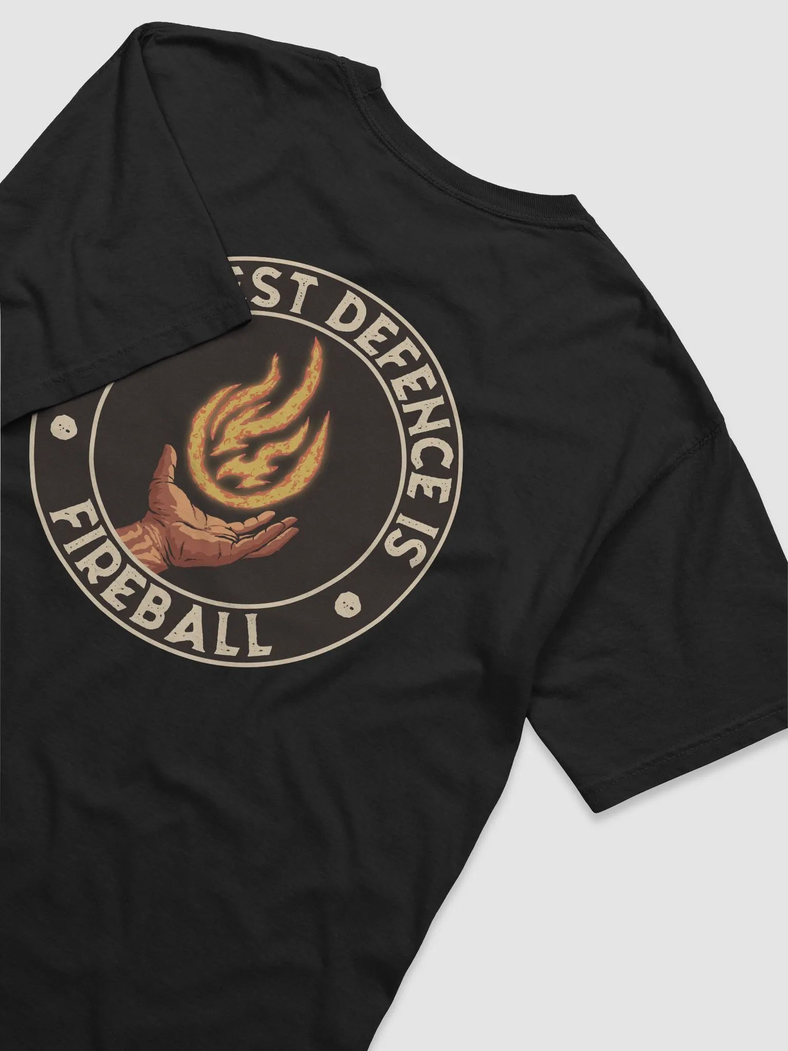 The Best Defence Is Fireball - Retro Art Unisex T-shirt with Back Print product image (8)