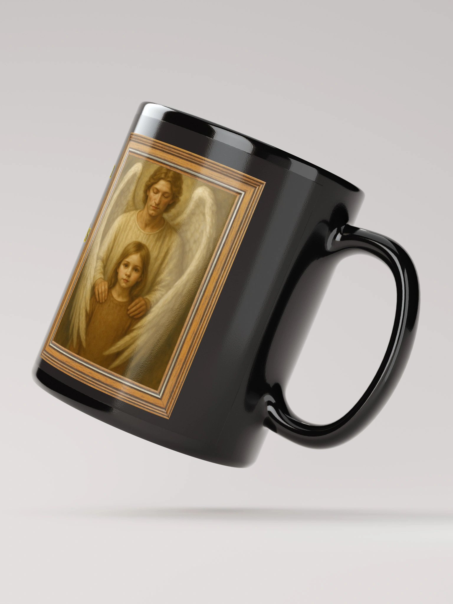 Angels Watch Over Them (Female) Glossy Black Mug product image (4)