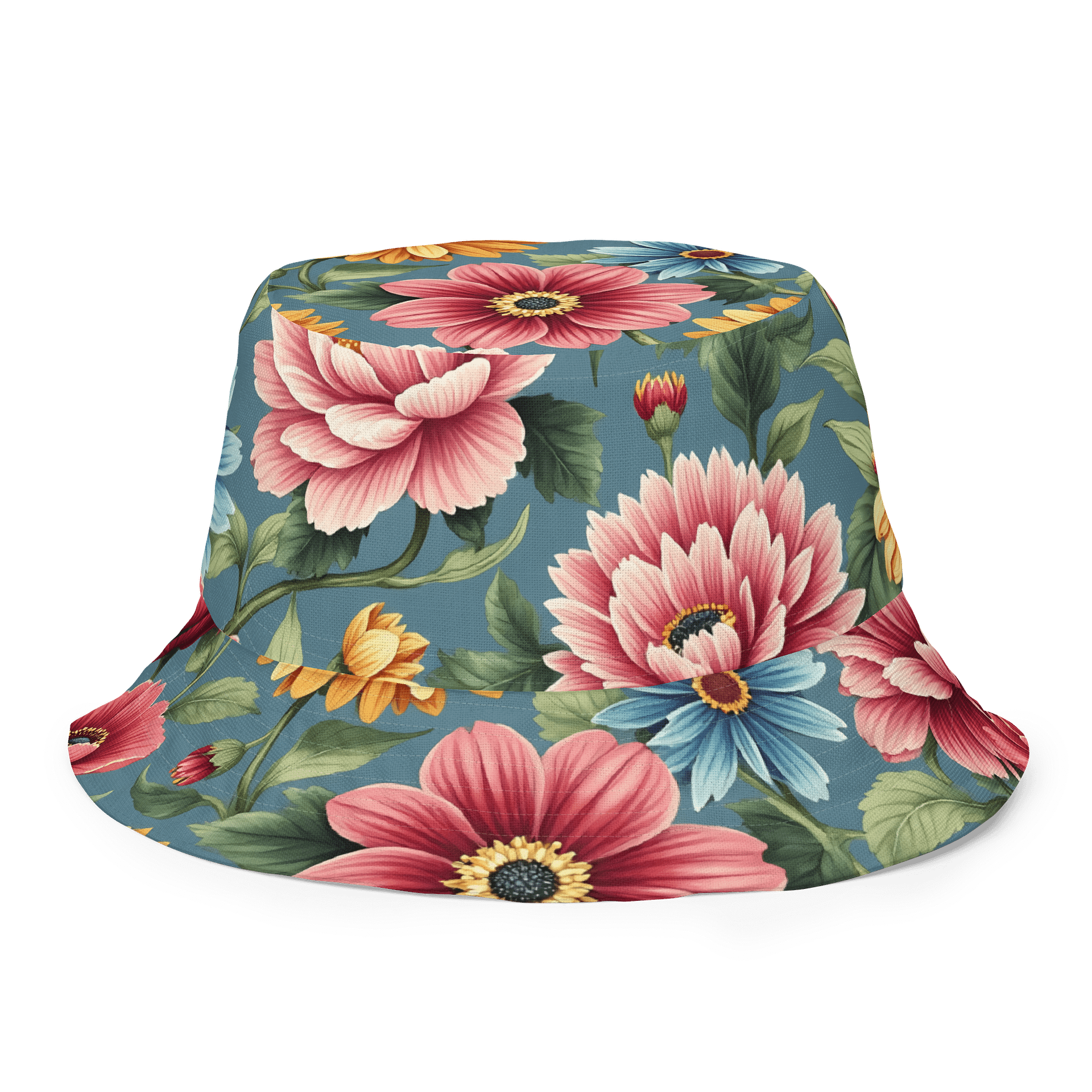 Women’s Floral Reversible Bucket Hat – Bold Botanical Summer Sun product image (1)