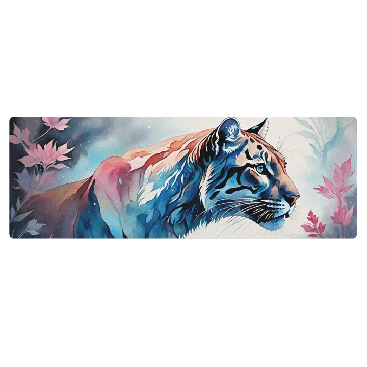 Watercolor Floral Tiger Fantasy Yoga Mat product image (1)
