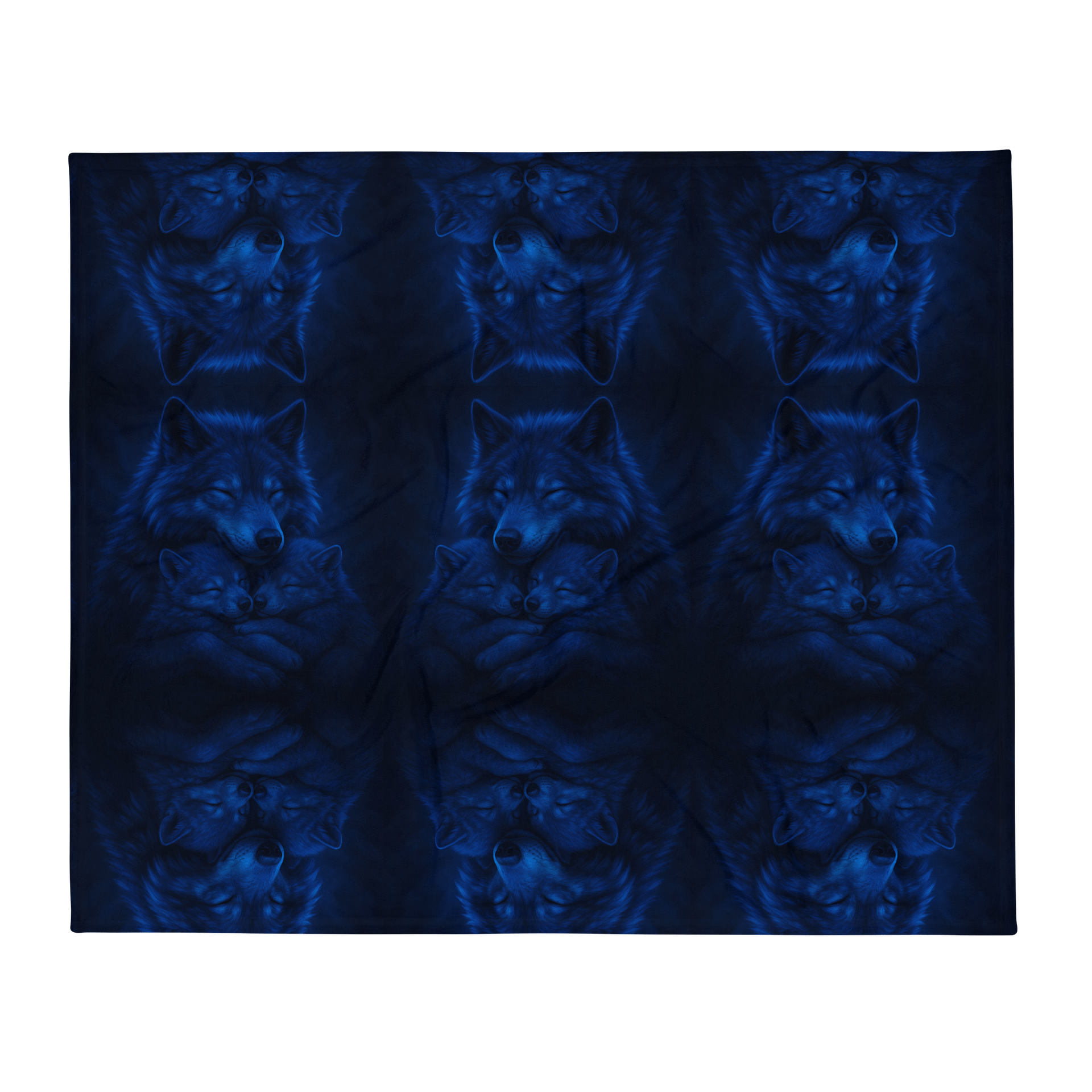Blue Wolf Throw Blanket product image (2)