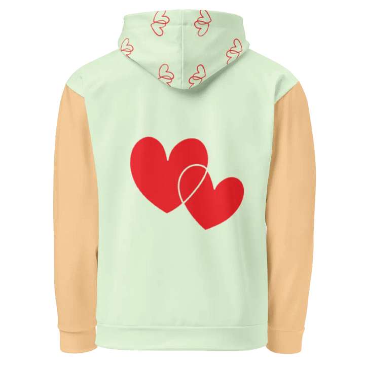 Lingling Kwong Heart Design Unisex Hoodie (Green & Brown) product image (2)