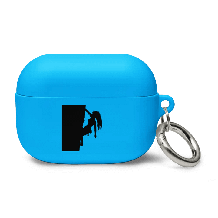 Woman rock climbing Airpod case (blue) product image (2)
