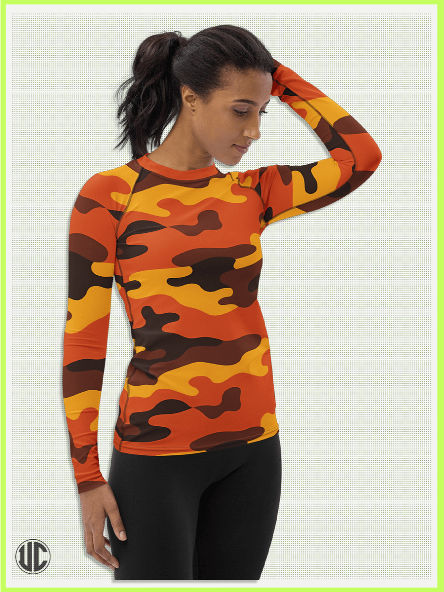Savage Sunset Orange Camo – Women’s Rash Guard product image (3)
