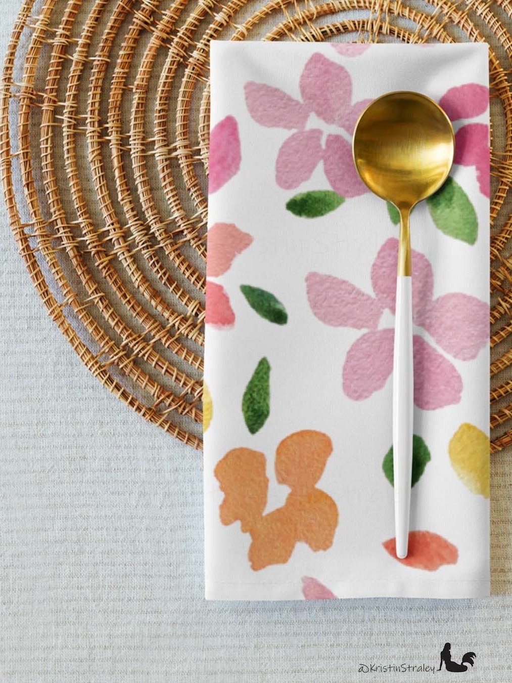 Spring Flowers on White Placemat Set of 4 product image (7)