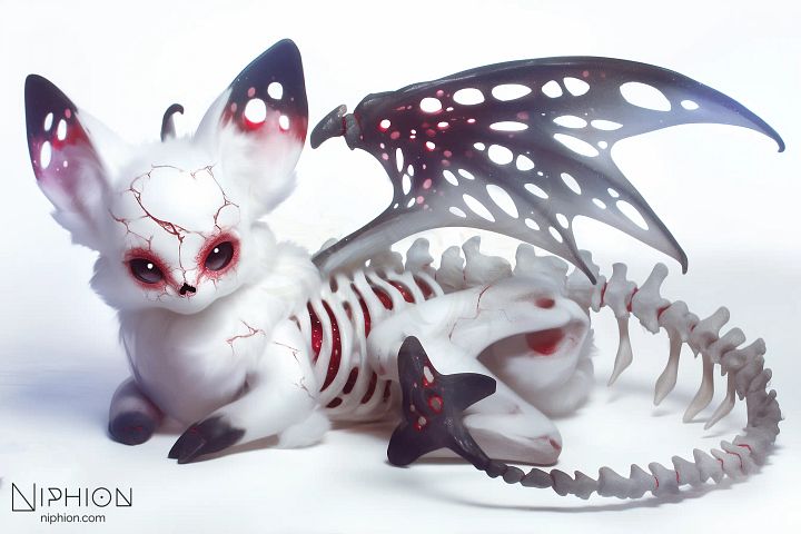 Necrocritter #6 – Exclusive Digital Art | Cute Skeleton Fantasy Creature product image (1)