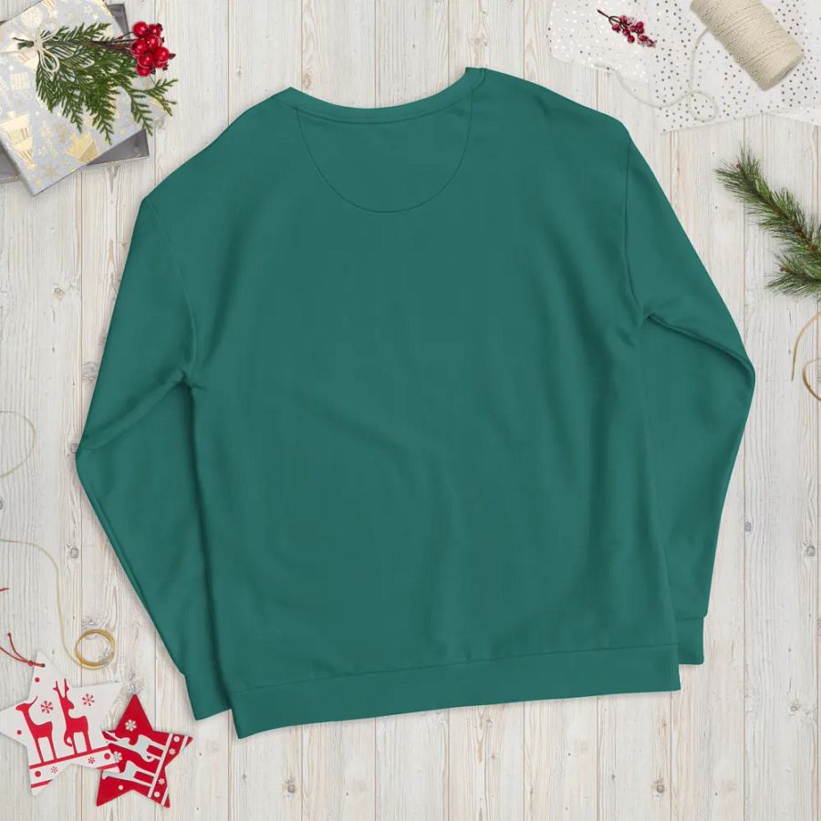Plain Medium Teal Green True Summer Unisex Recycled Polyester Heavyweight Premium Sweatshirt by Treasure Pie product image (12)