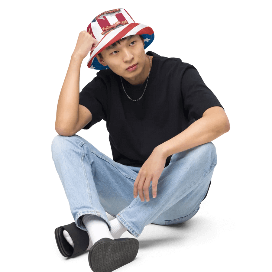 Bacon Strips, & Stars and Stripes Reversible Bucket Hat product image (12)