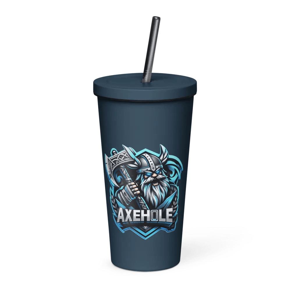 Angry Axe Insulated Tumbler w/metal straw product image (5)