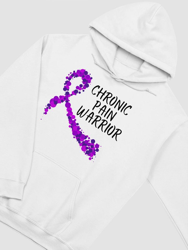 Chronic Pain Warrior Bubble Ribbon Hoodie- Black Print product image (2)