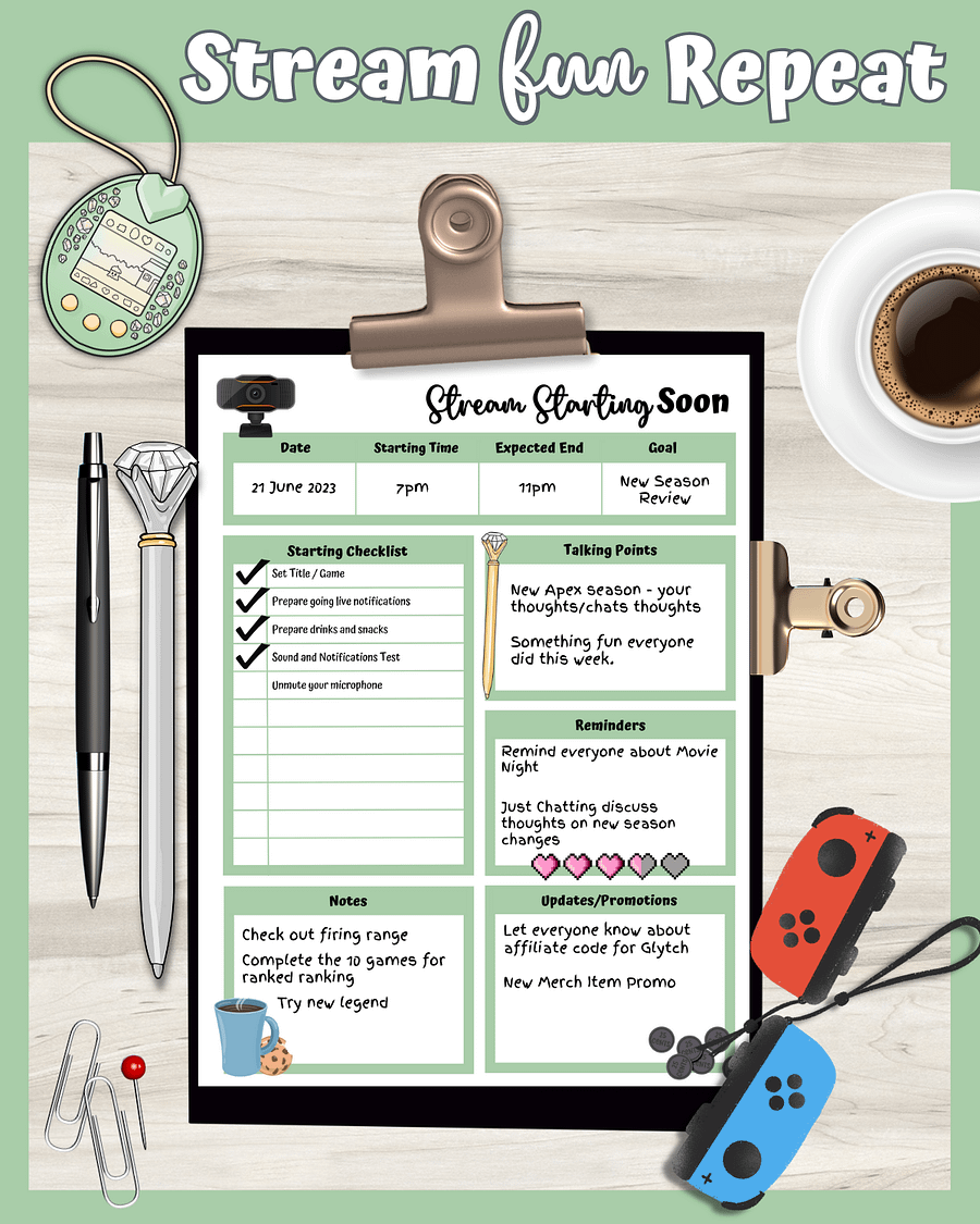 My Daily Stream Planner - Green Edition | Digital Streaming Organization & Review Tool product image (2)