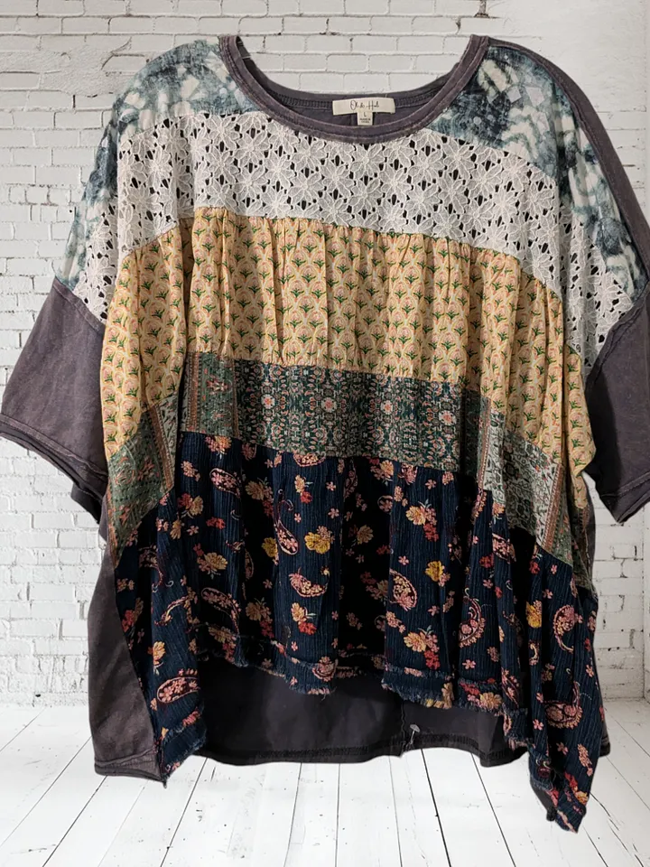 L Patchwork Stripes Short-Sleeve Tee product image (1)