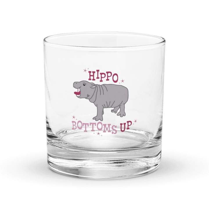 Hippo Bottoms Up Glass | Moo Deng Inspired Merch product image (1)