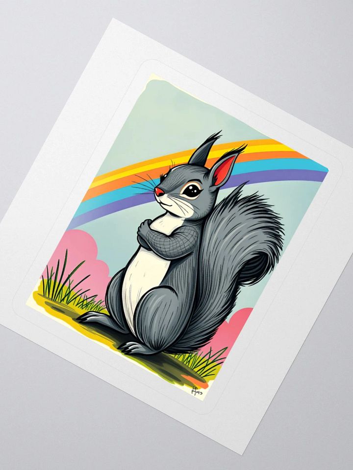 Rainbow Squirrel Kiss Cut Stickers product image (5)