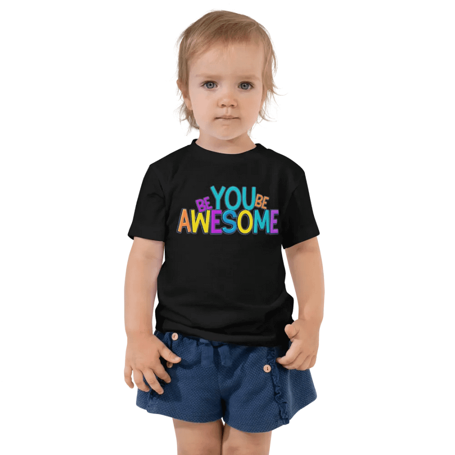 Toddler Be You Be Awesome | Black T-shirt product image (3)