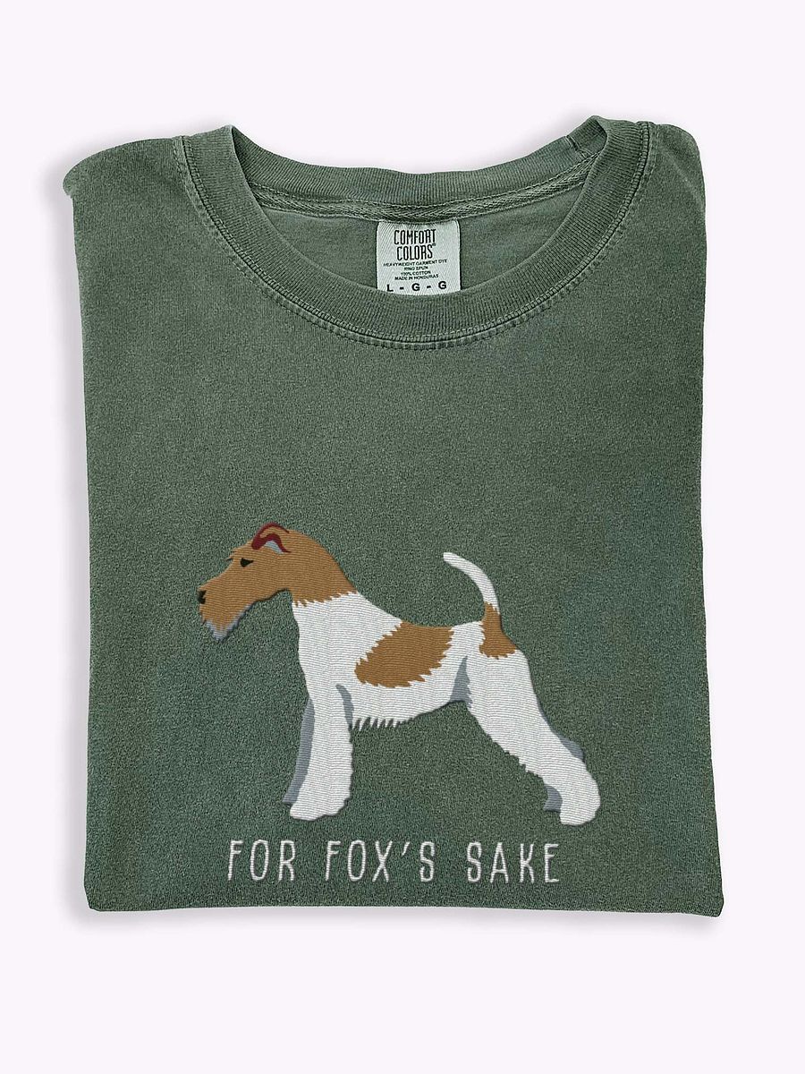 For Fox's Sake T-Shirt(Embroidered) of a Wire Fox Terrier(Brown & White) product image (1)
