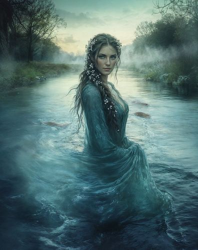 She moves with the current, her presence woven into the very essence of the river. Boann, goddess of sacred waters, whispers ...