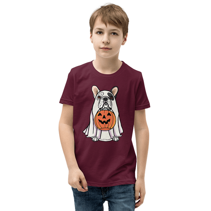 Halloween French Bulldog(Pied) Youth T-Shirt product image (17)