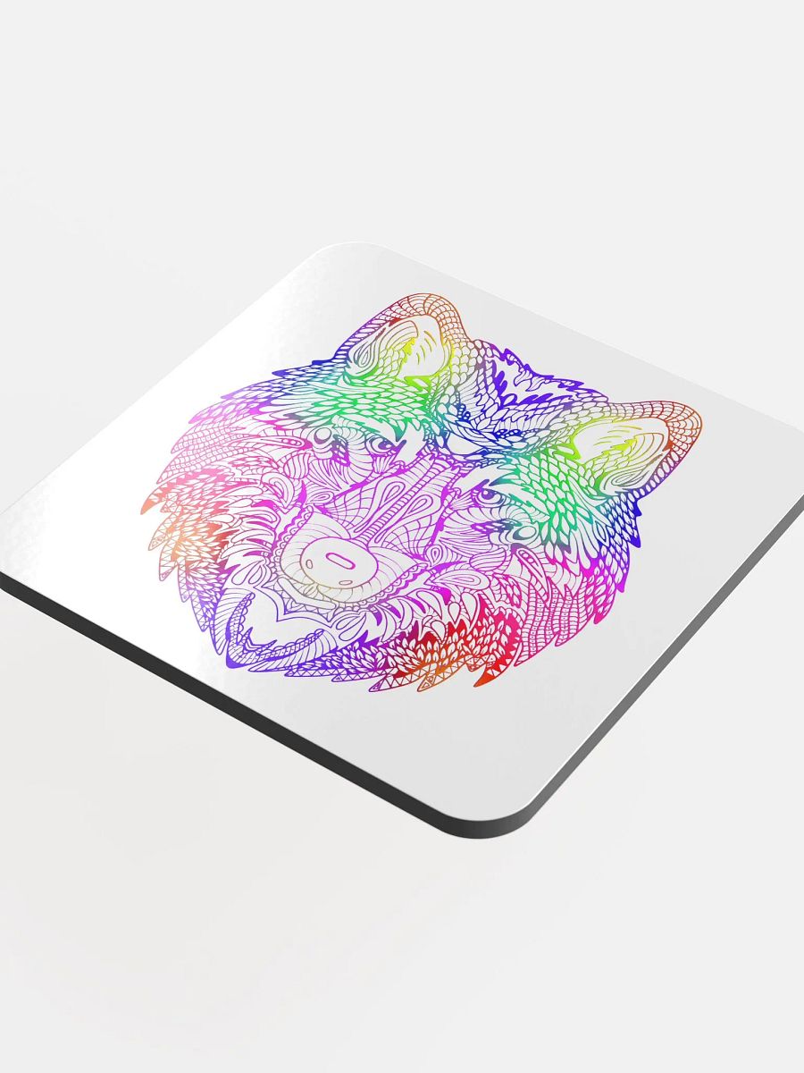 Psychedelic Wolf Glossed Cork Coaster product image (4)
