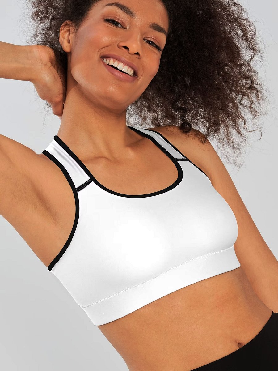 White Polka Dots on Red Sports Bra product image (6)