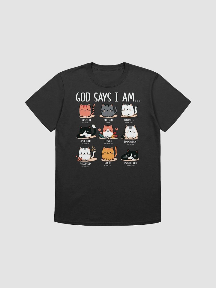 Whimsical Cat Crew T-Shirt -God Says I AM!!! product image (1)