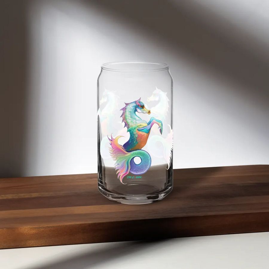 Mythical Seahorse Unicorn Can-Shaped Glass product image (35)
