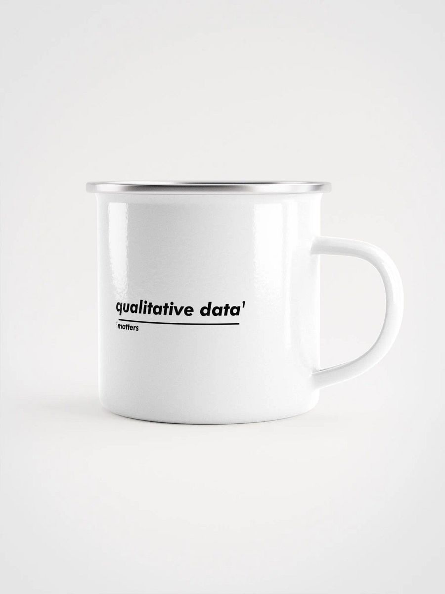 Omnibio Lab Qualitative Data Matters QD1/M1 Footnote Logo Enamel Mug product image (2)