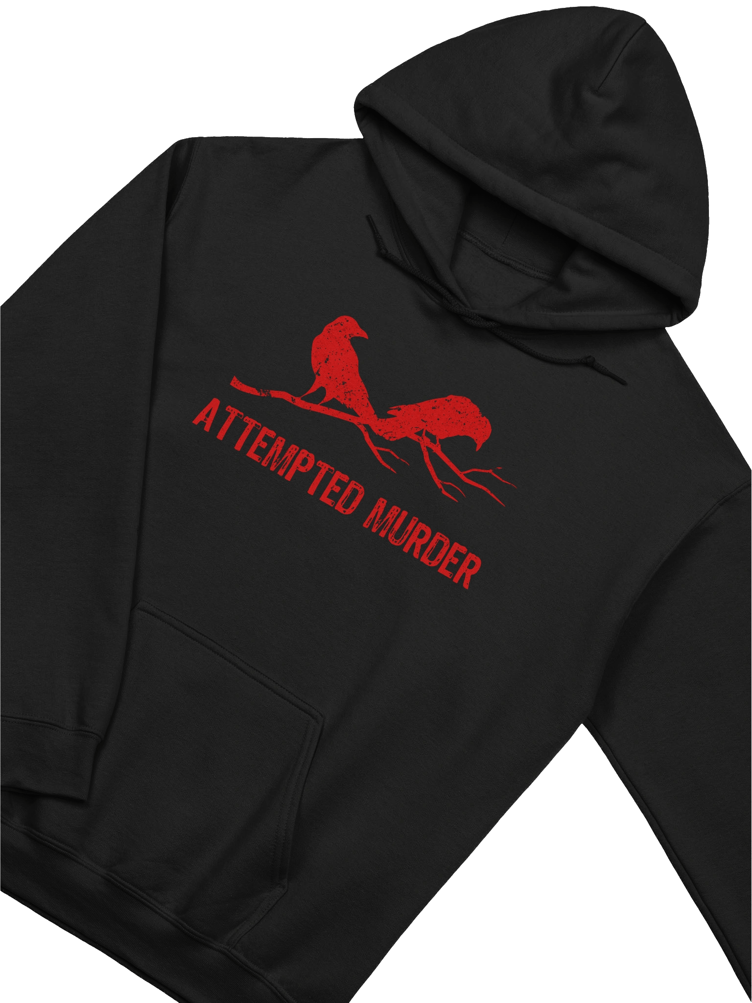 Attempted Murder Two Crows Funny Bird Pun Meme Hoodie 1BK7 product image (3)
