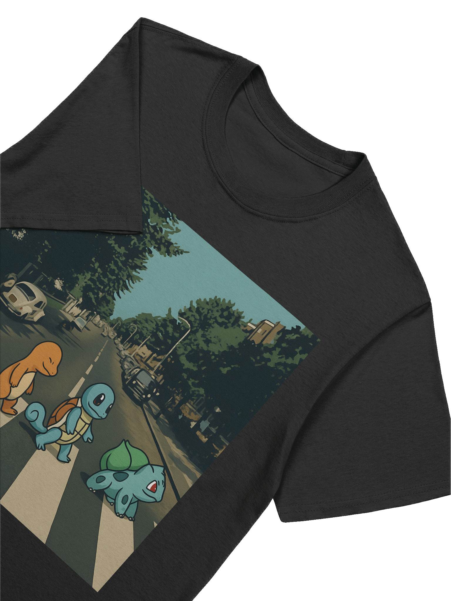 🚦 Abbey Road Pokémon Parody T-Shirt – Pikachu, Charmander, Squirtle & Bulbasaur Cross the Street product image (7)