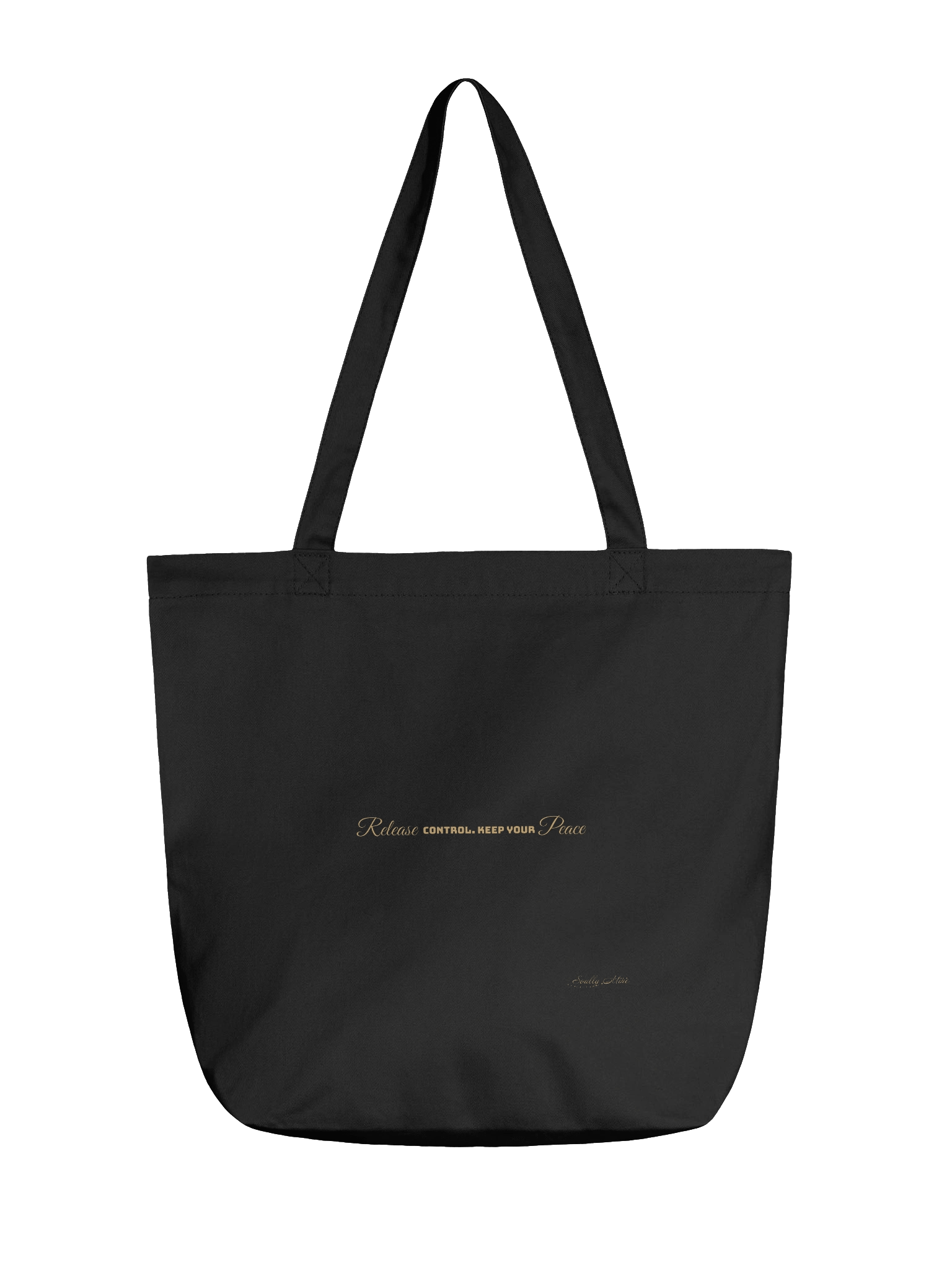 Soully Mine- GOLD PRINT Release Control. Keep Your Peace Tote Bag in Black product image (2)