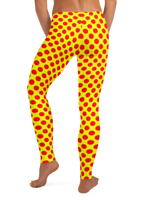 Red Polka Dots on Yellow Leggings product image (2)