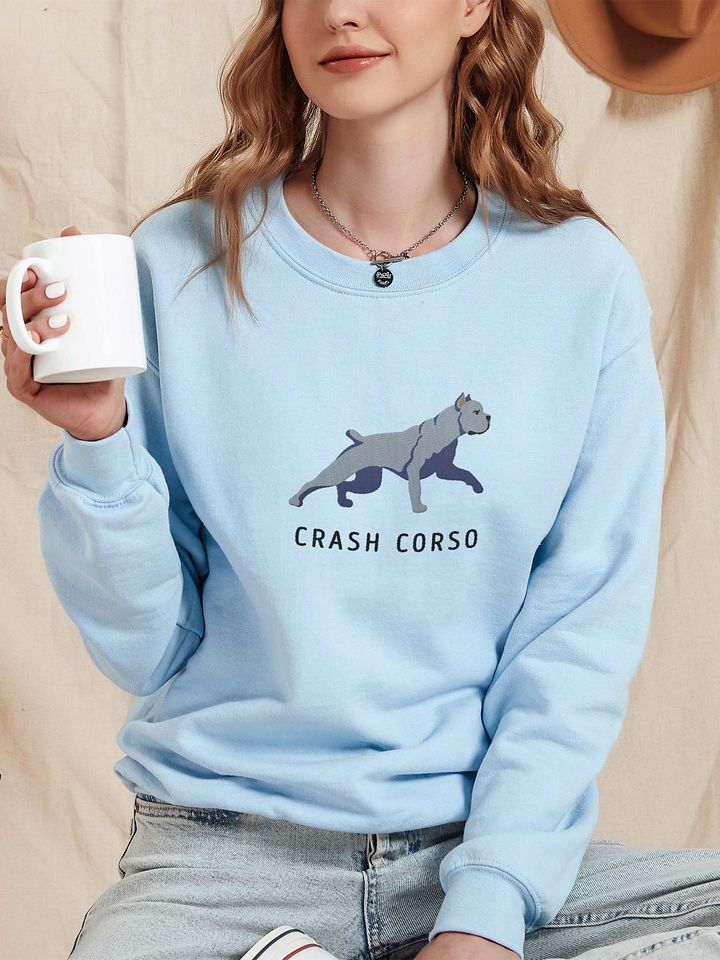 Crash Corso Sweatshirt (Embroidered) of a Cane Corso(Blue) product image (2)