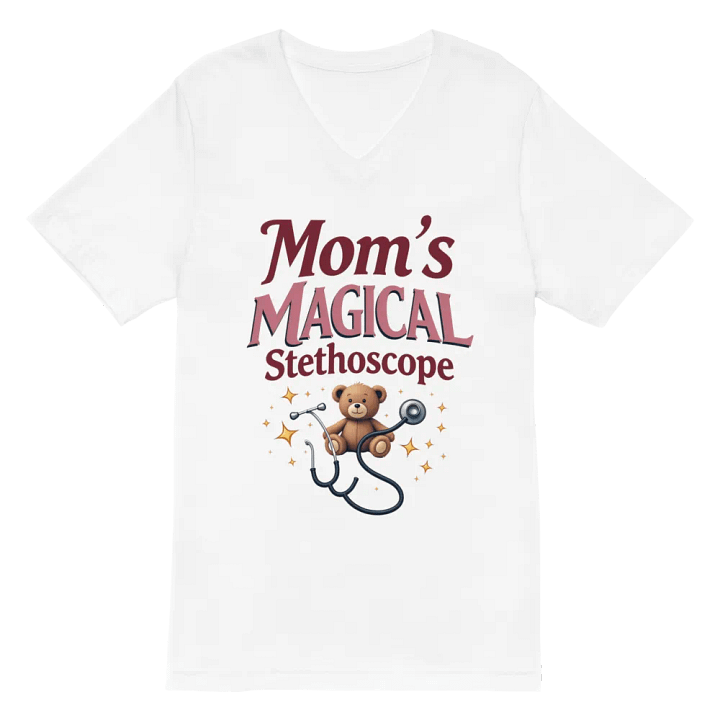 Mom's Magical Stethoscope Teddy Bear v-neck Tee product image (6)