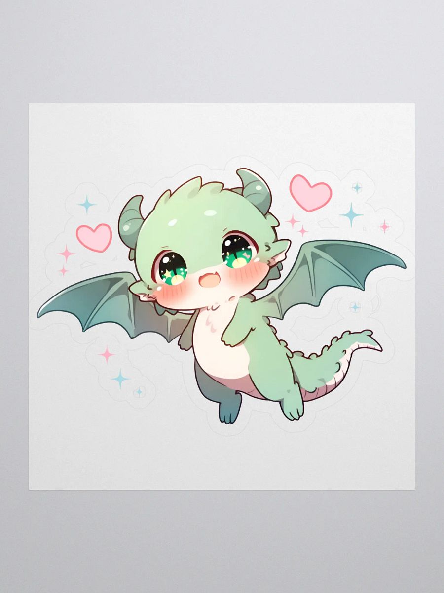 Cute Baby Dragon Sticker | Kawaii Fantasy Creature Decal | Adorable Chibi Dragon Vinyl Sticker for Laptop, Water Bottle, Planner product image (1)