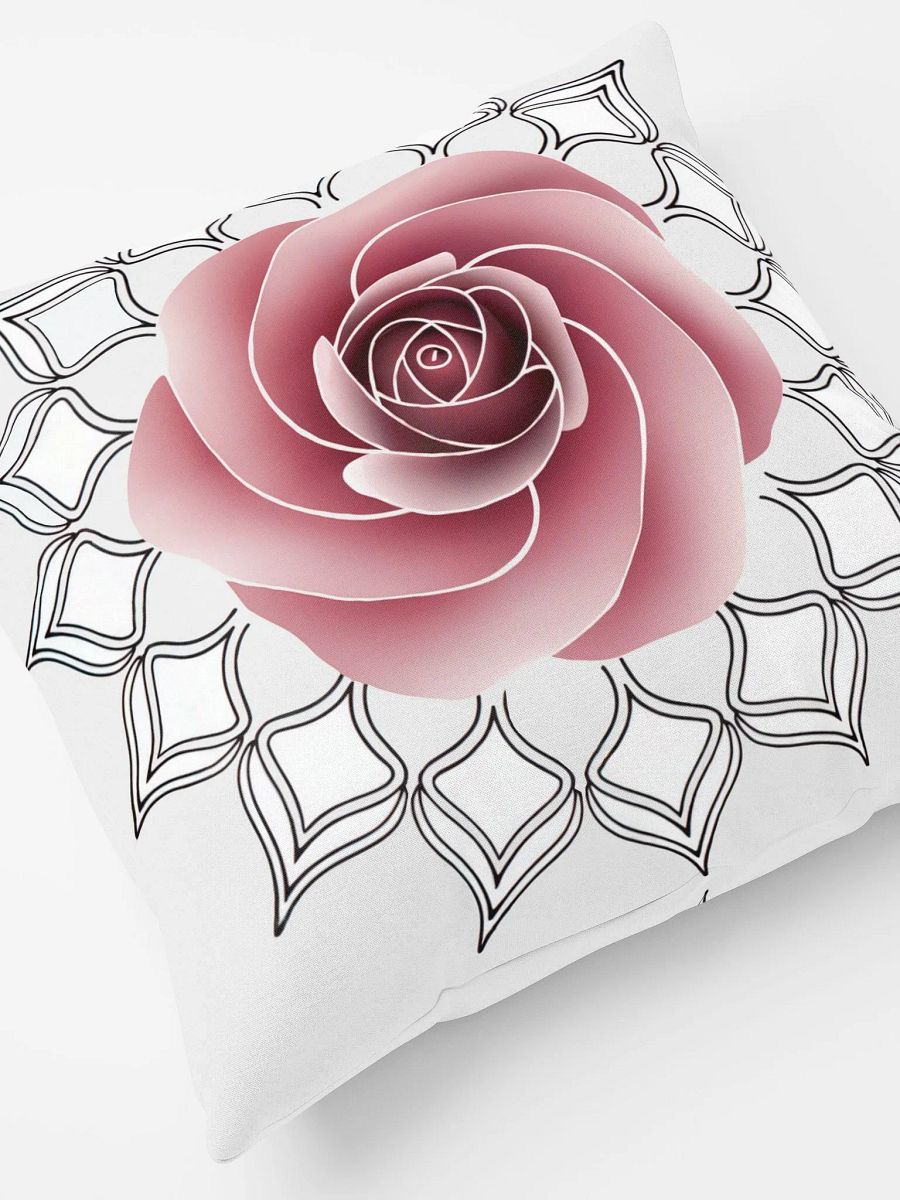 Rose Flower Mandala Throw Pillow - Decorative Floral Mandala Accent Cushion for Living Room & Bedroom product image (4)