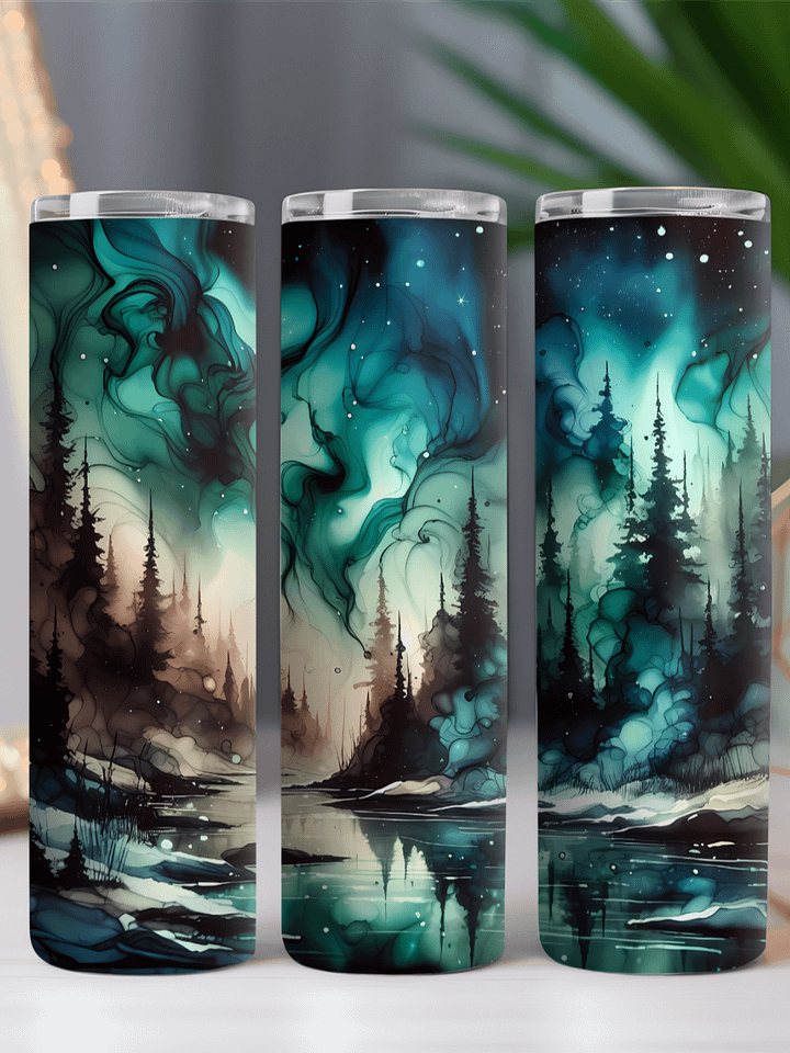 Northern Lights Aurora Borealis Stainless Steel Tumbler product image (2)