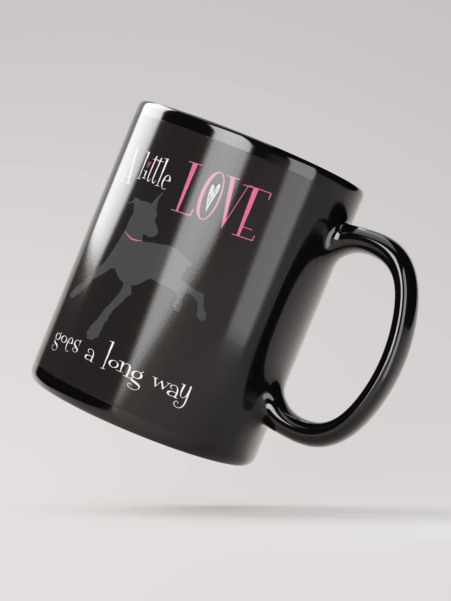 A little Love goes a long way, black glossy Mug product image (3)