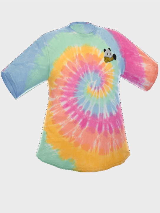 Kureejii Panda Logo Shaka Wear Oversized Tie-Dye T-Shirt VROID Texture