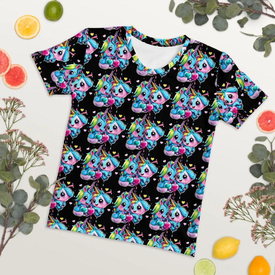 Kawaii Unicorn All Over Print T-shirt product image (7)