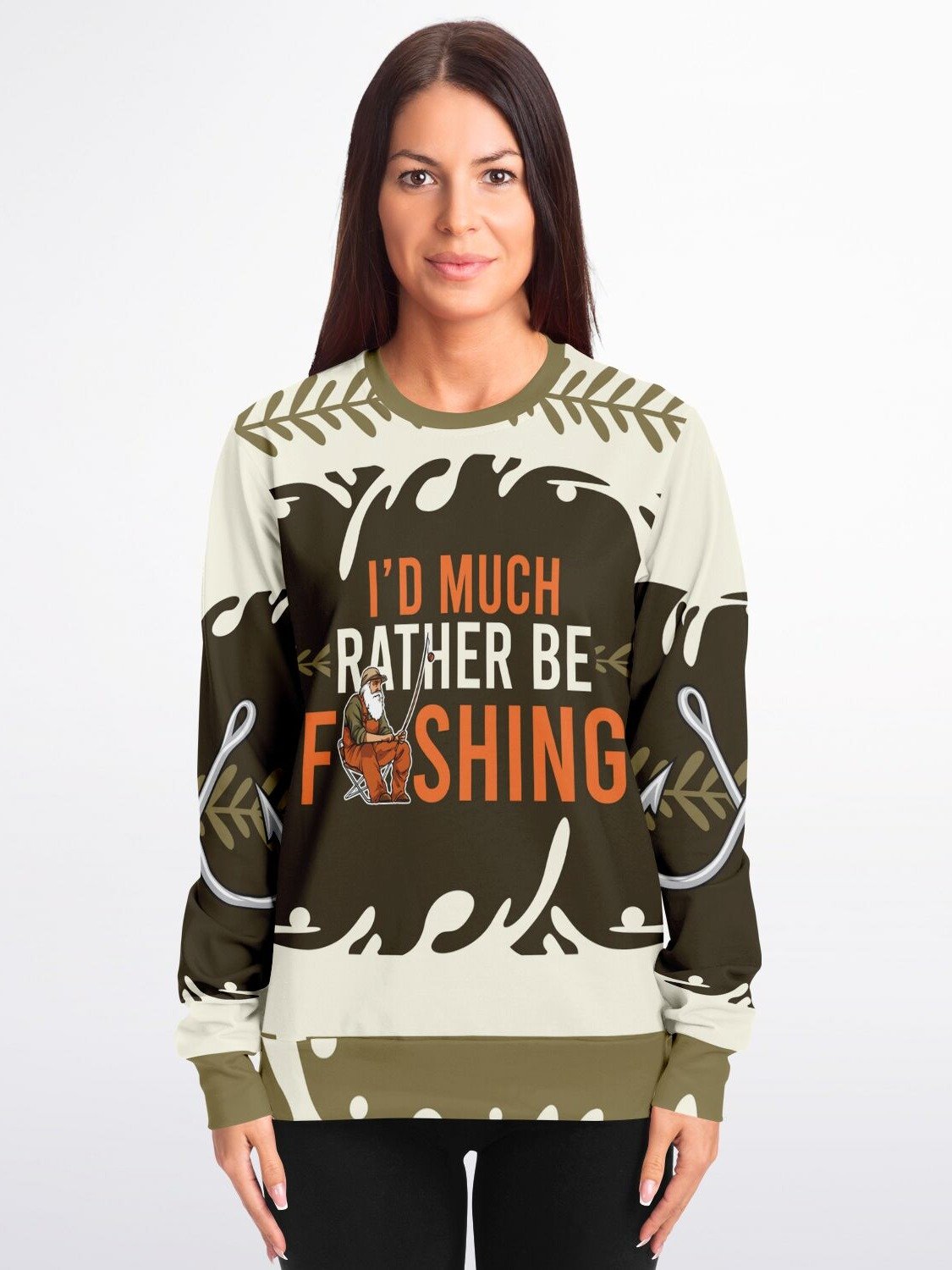 "I’d Much Rather Be Fishing" Sweatshirt - Vintage Fisherman Graphic | Cozy Outdoors Gift for Fishing Lovers | Stylish Unisex Sweatshirt product image (5)