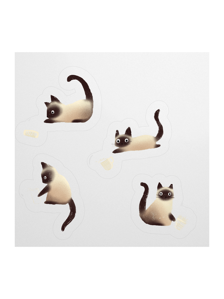 Bad Siamese Cats Knocking Stuff Over Stickers product image (2)