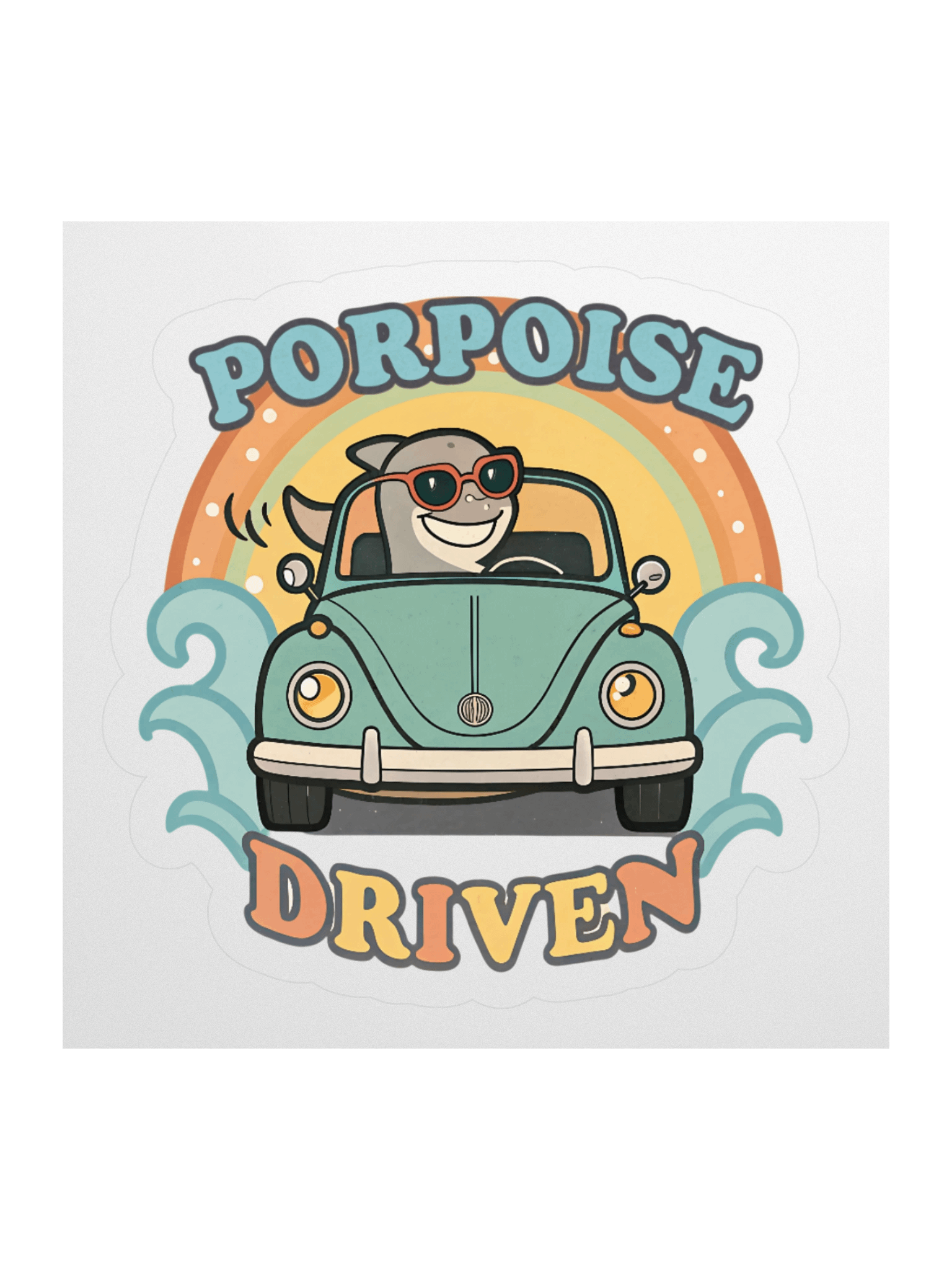 Porpoise Driven Vintage Car Sticker product image (3)