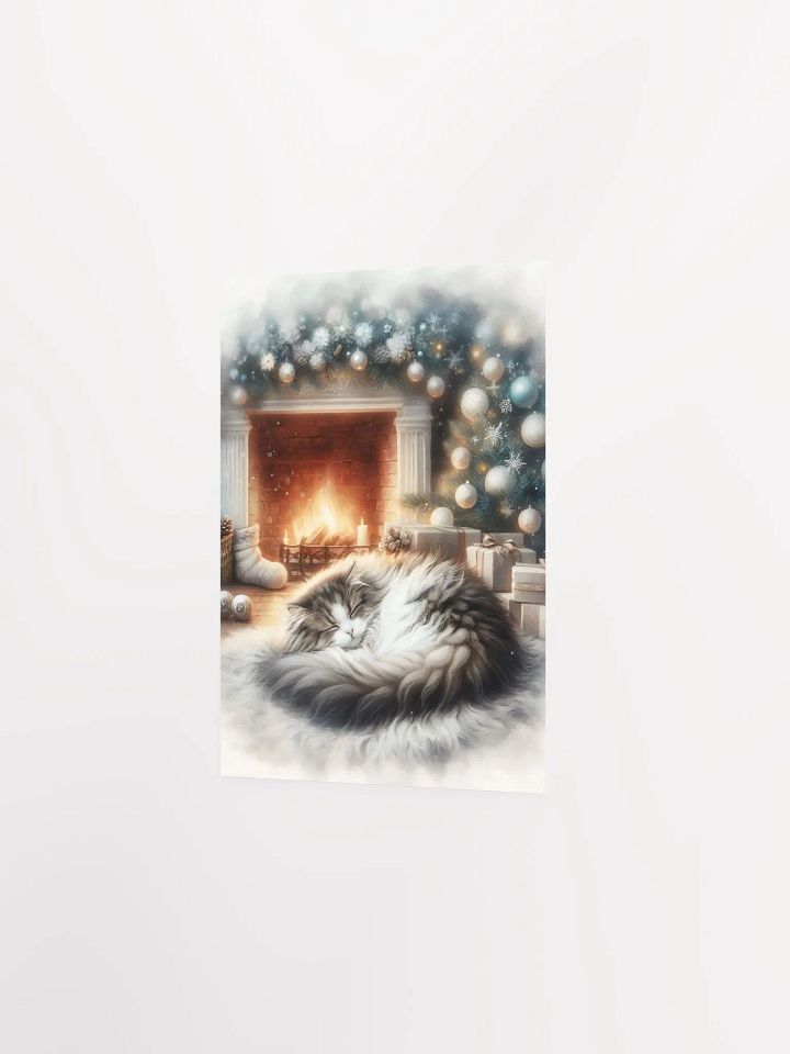 Christmas Cat by the Fireplace Poster product image (5)